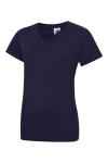 UC319 Ladies Classic V Neck T Shirt Navy colour image